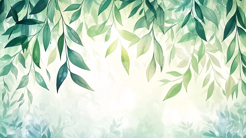高清大图下载【趣麦麦图】清新绿叶背景