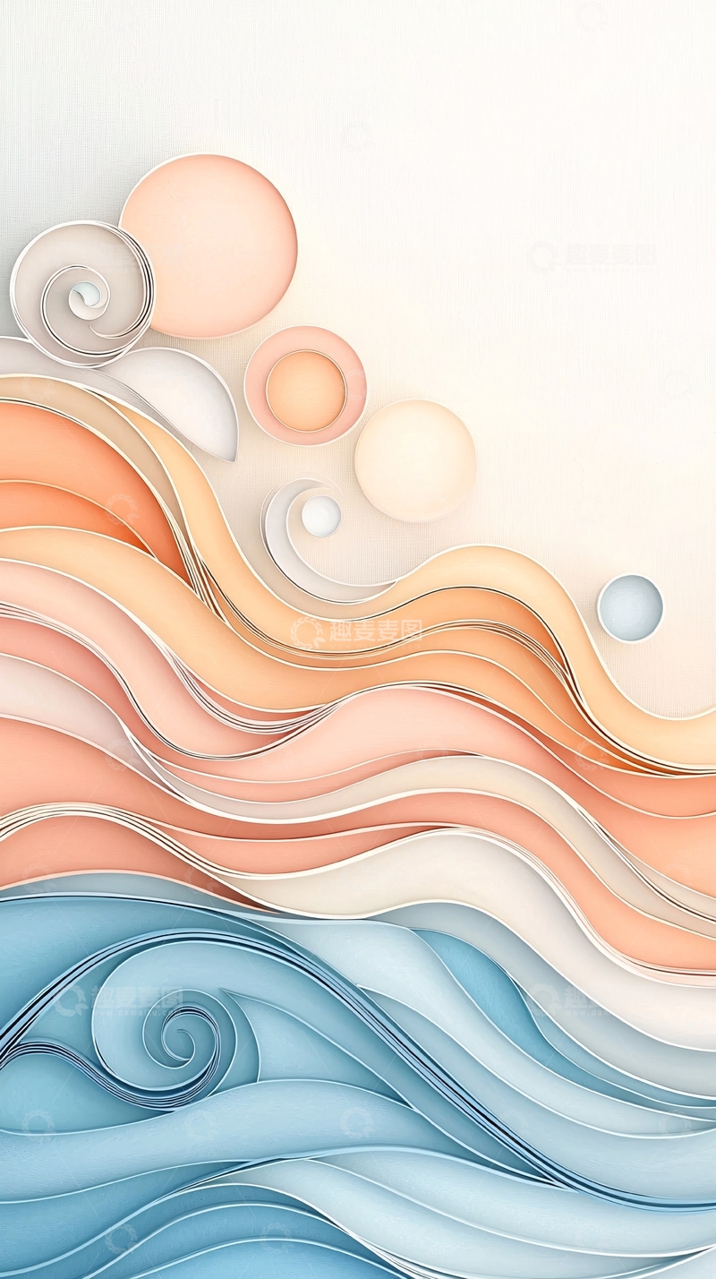 高清大图下载【趣麦麦图】抽象水波纹柔和色彩