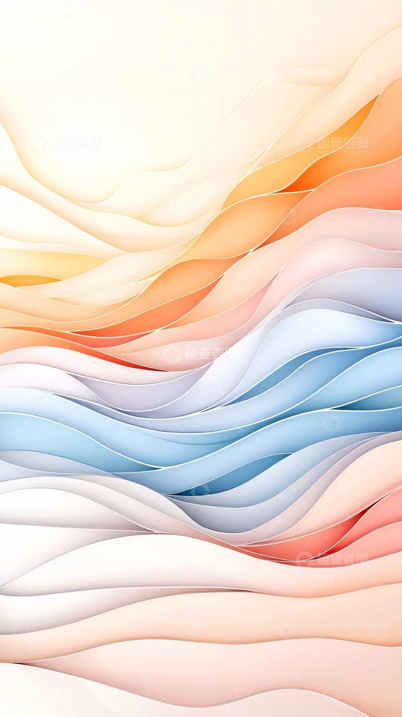 高清大图下载【趣麦麦图】抽象渐变波浪背景