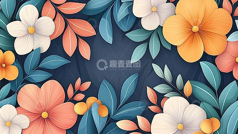 花卉叶子装饰背景