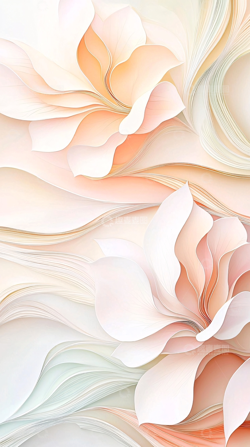 高清大图下载【趣麦麦图】柔和色彩的花朵抽象背景
