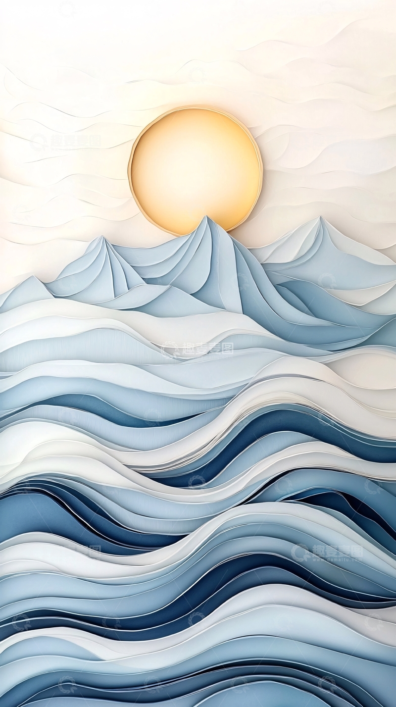 高清大图下载【趣麦麦图】波浪起伏的海面