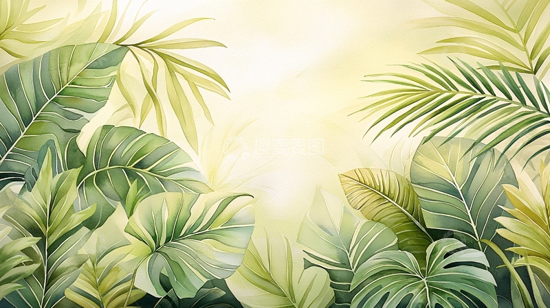 高清大图下载【趣麦麦图】热带叶子背景