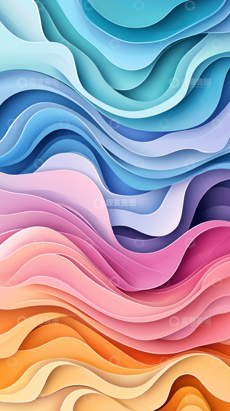 高清大图下载【趣麦麦图】彩色纸张波浪纹理