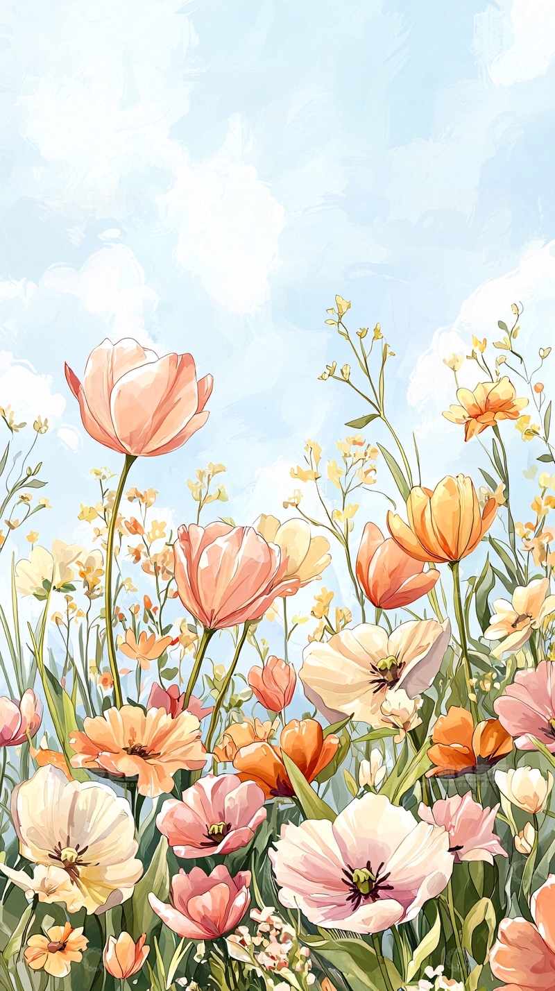 高清大图下载【趣麦麦图】色彩鲜艳的花草地