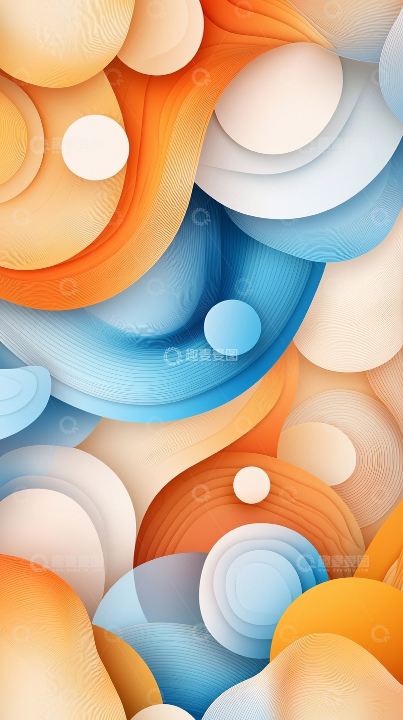 高清大图下载【趣麦麦图】抽象曲线圆形背景