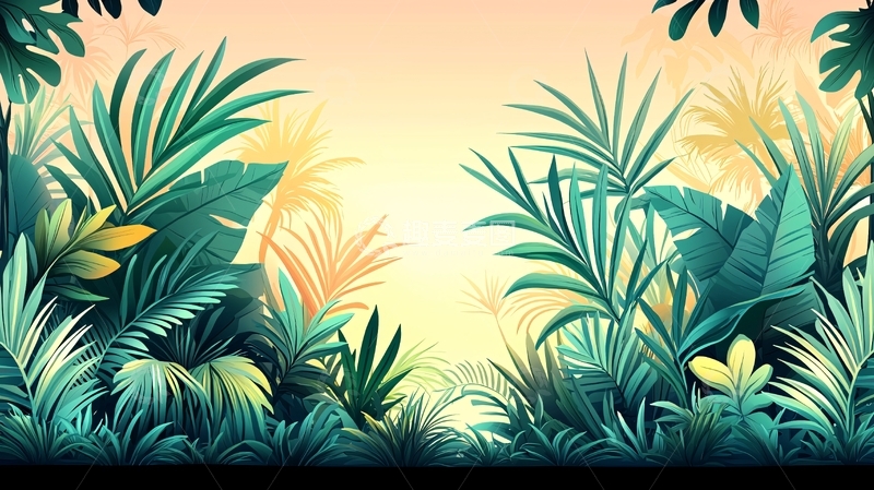高清大图下载【趣麦麦图】热带植物丛林背景