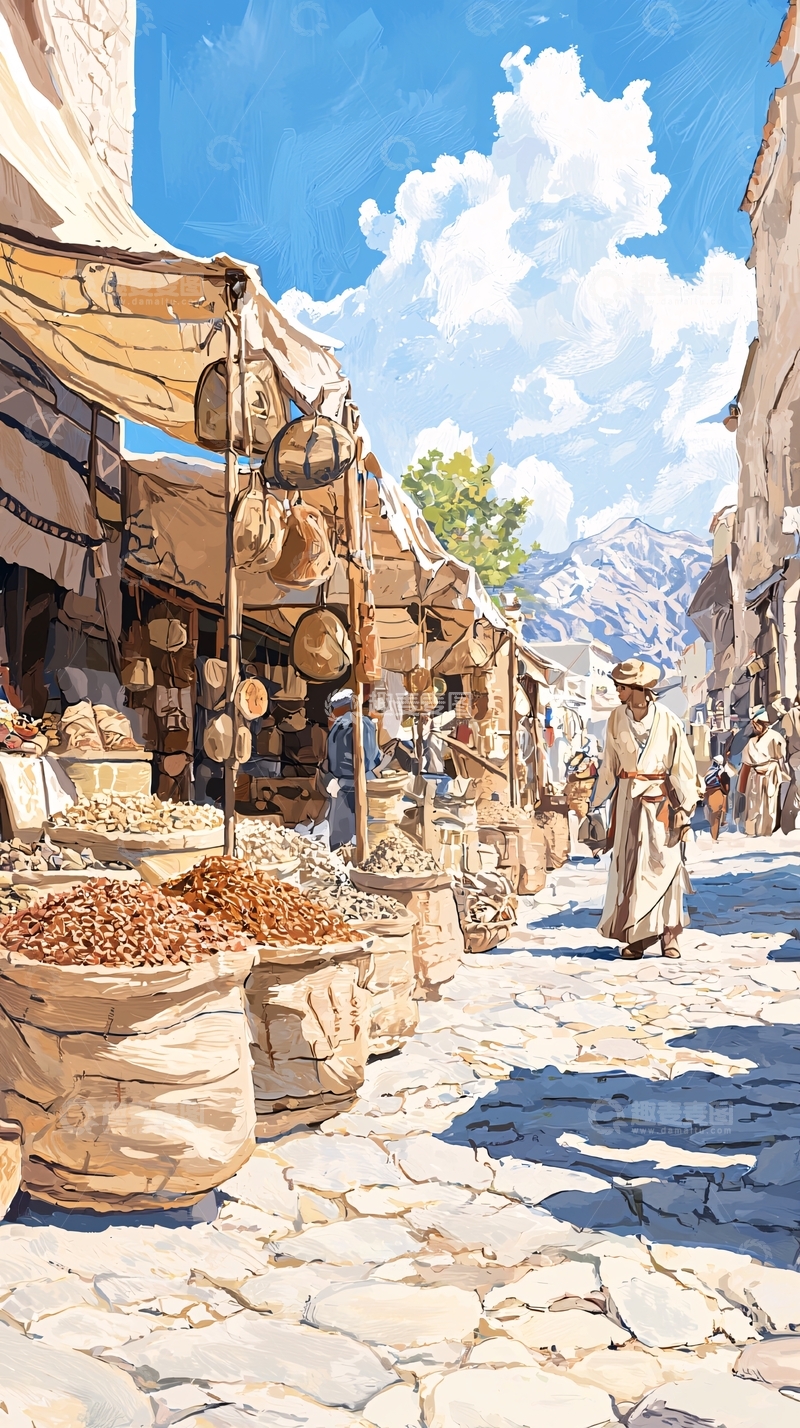 高清大图下载【趣麦麦图】集市熙熙攘攘