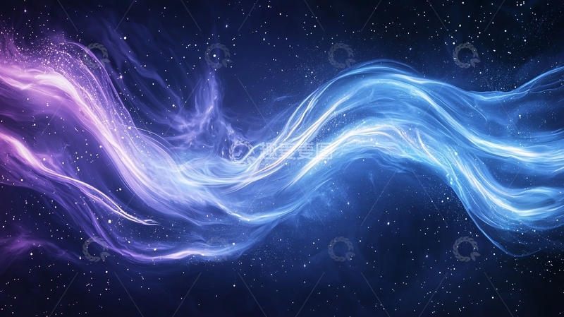 高清大图下载【趣麦麦图】流动的紫色蓝色光