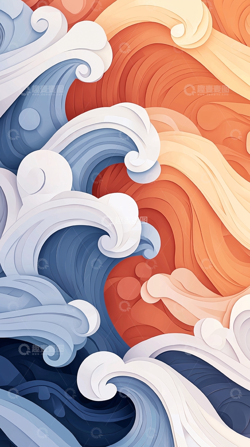 高清大图下载【趣麦麦图】抽象波浪水流图案