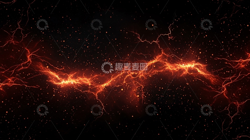 高清大图下载【趣麦麦图】岩浆般的闪电纹理背景