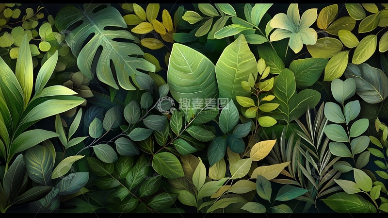 高清大图下载【趣麦麦图】茂盛的绿色植物群