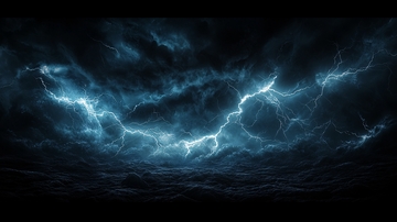 雷暴云闪电黑暗天空