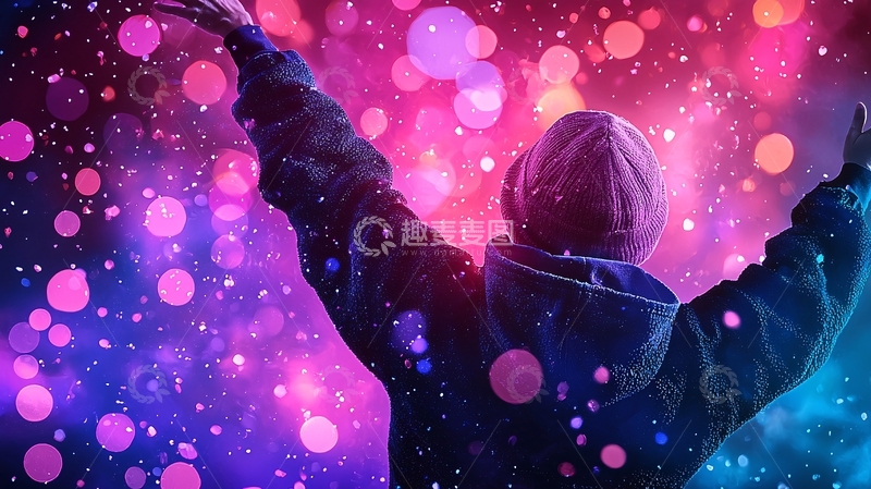 高清大图下载【趣麦麦图】举手欢呼的人群