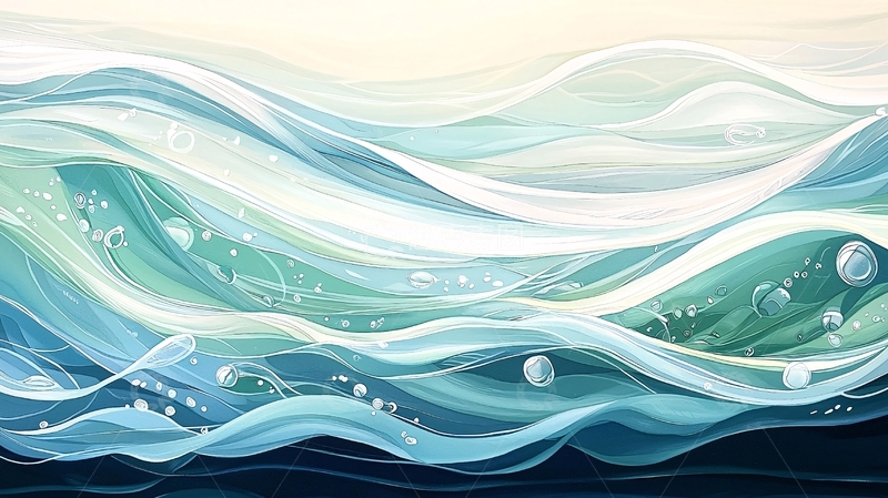 高清大图下载【趣麦麦图】蓝色波浪水纹背景