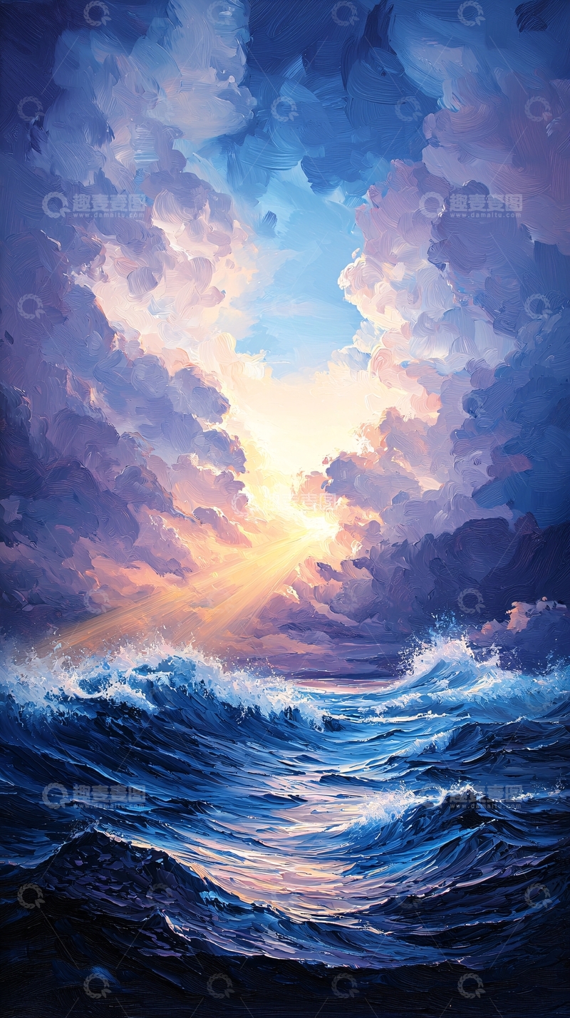 高清大图下载【趣麦麦图】波涛汹涌的天空海景