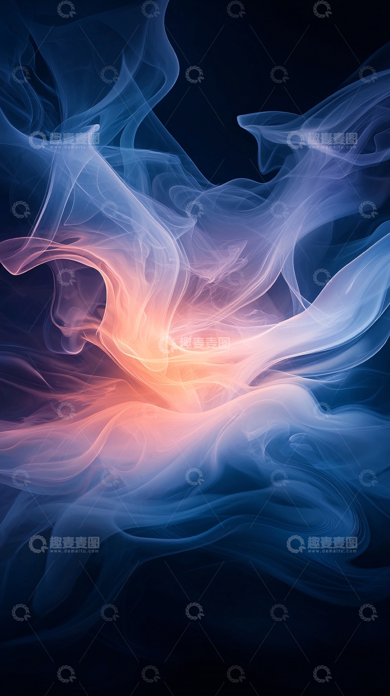 高清大图下载【趣麦麦图】梦幻蓝色烟雾