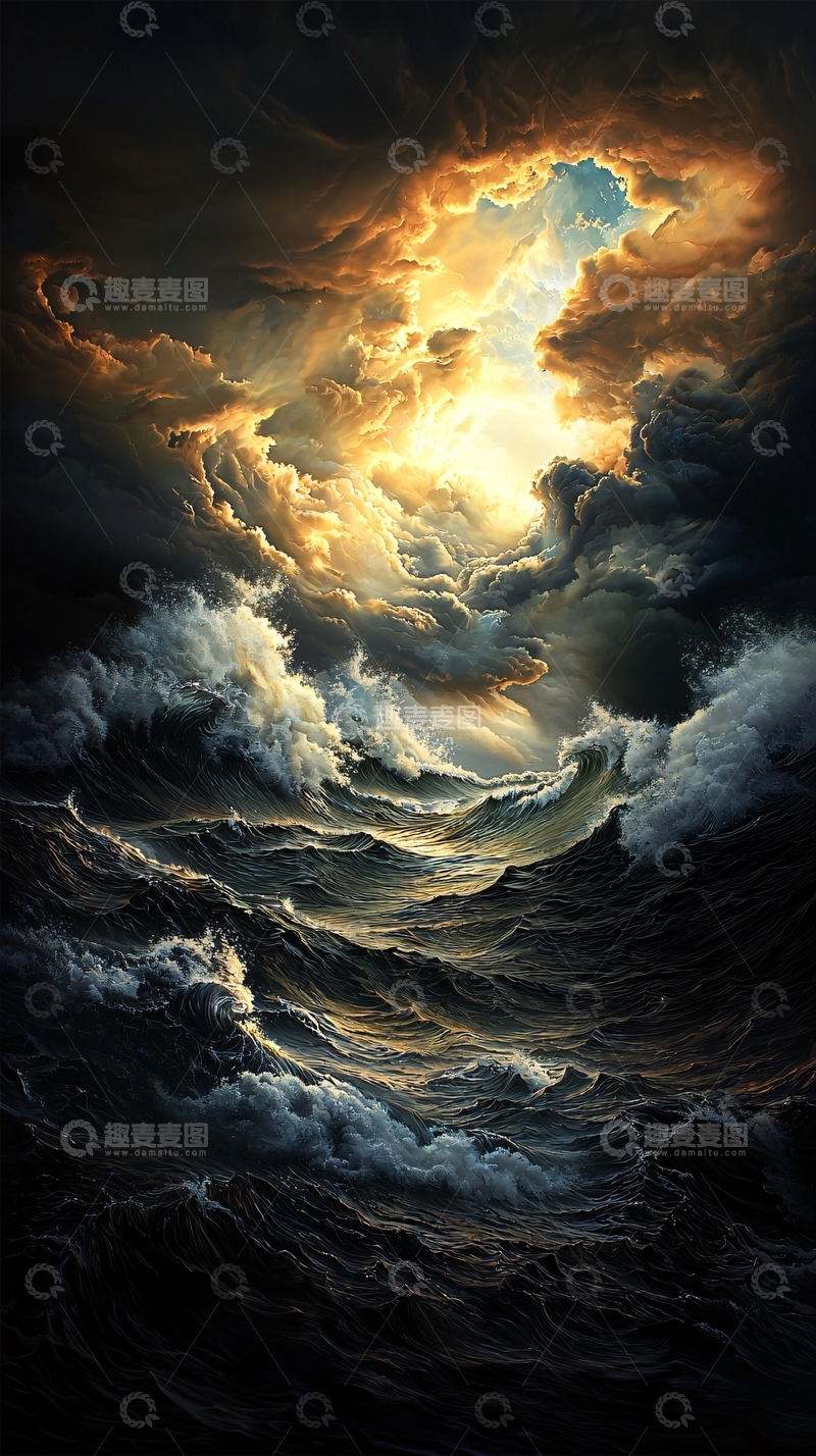 高清大图下载【趣麦麦图】风暴来临前的海面