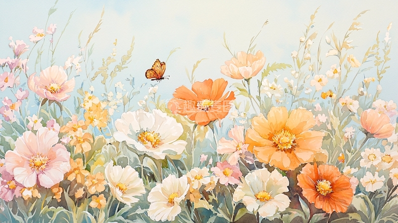 高清大图下载【趣麦麦图】清新淡雅的花丛