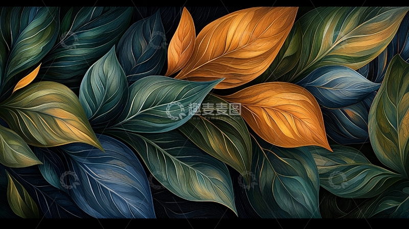 高清大图下载【趣麦麦图】艺术感树叶高清图片