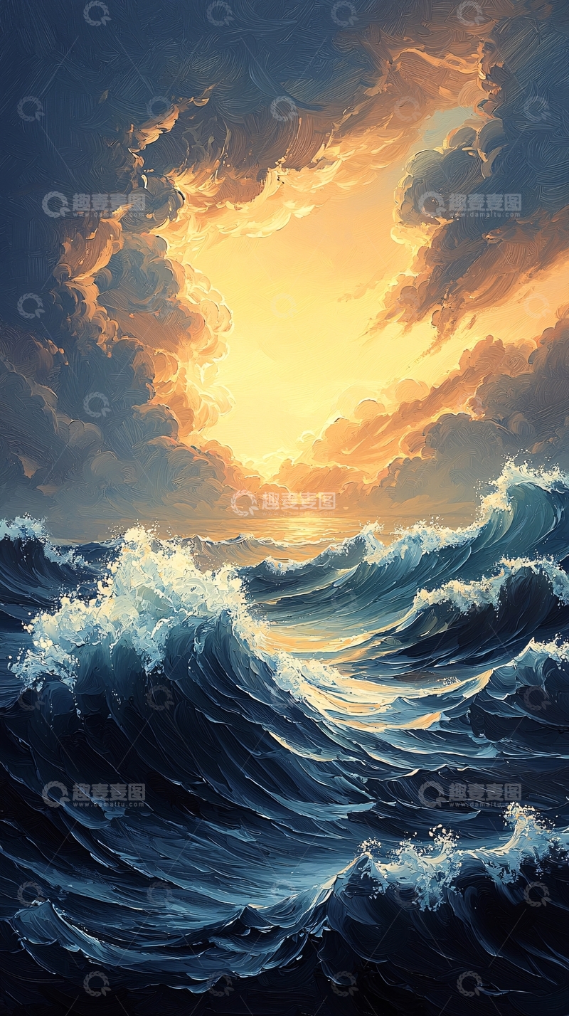 高清大图下载【趣麦麦图】波涛汹涌的海洋
