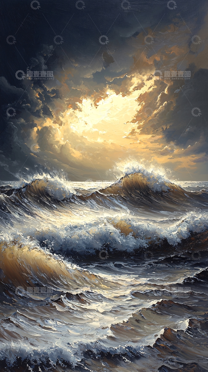 高清大图下载【趣麦麦图】波涛汹涌的海面