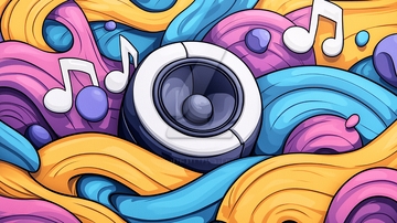 彩色音响音乐背景