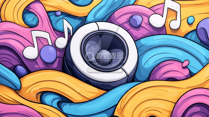 高清大图下载【趣麦麦图】彩色音响音乐背景