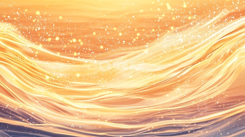 高清大图下载【趣麦麦图】金色流动线条背景