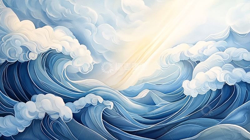 高清大图下载【趣麦麦图】海浪翻涌高清图片