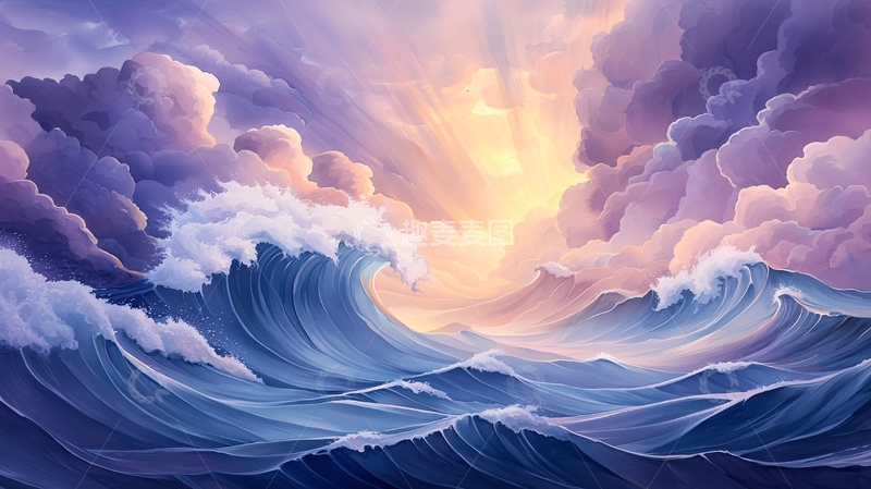 高清大图下载【趣麦麦图】波涛汹涌的海面