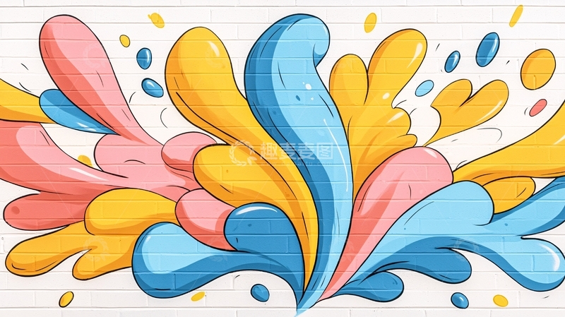 高清大图下载【趣麦麦图】彩色水滴形状图案