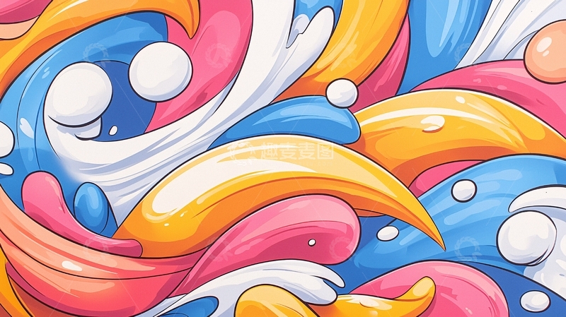 高清大图下载【趣麦麦图】抽象彩色水波纹背景