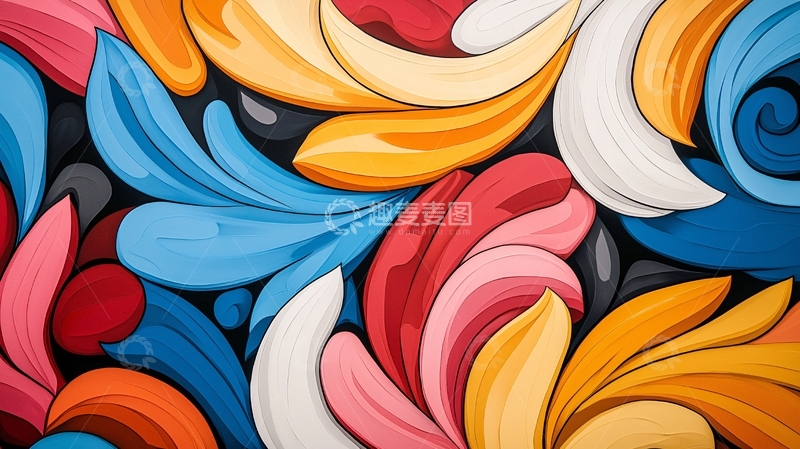 高清大图下载【趣麦麦图】彩色花瓣图案背景