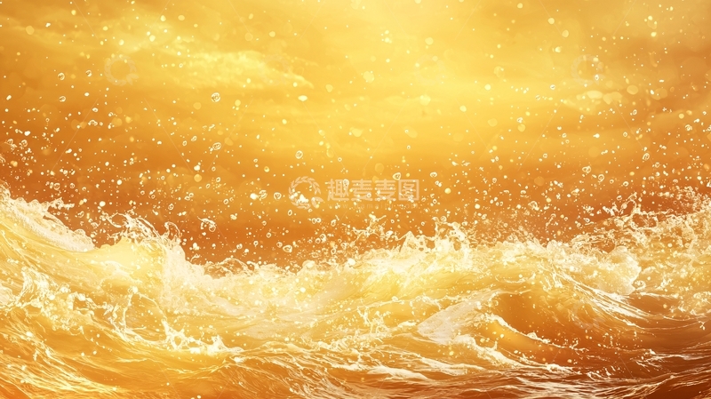 高清大图下载【趣麦麦图】金色液体流动