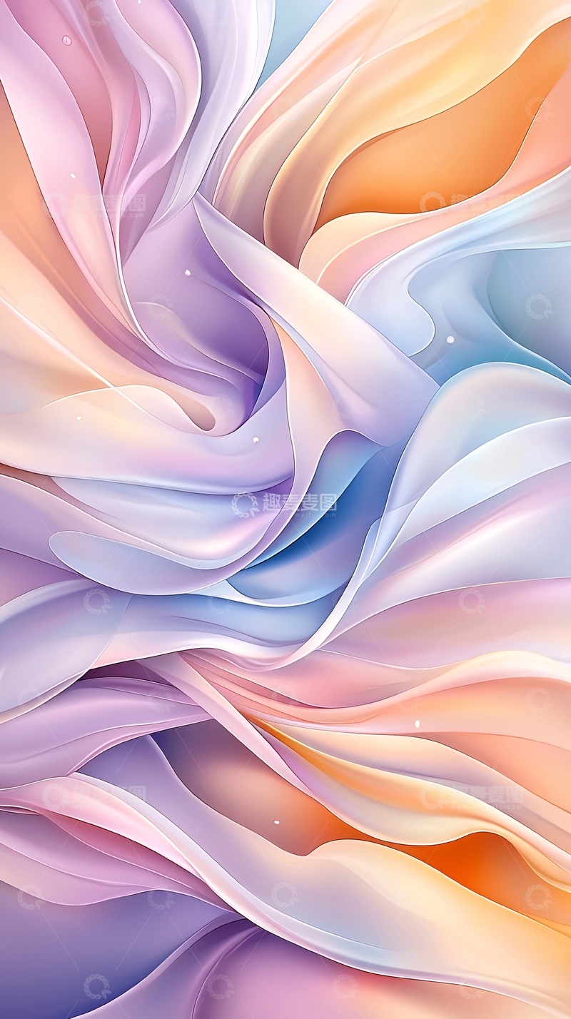 高清大图下载【趣麦麦图】柔和色彩流动抽象背景