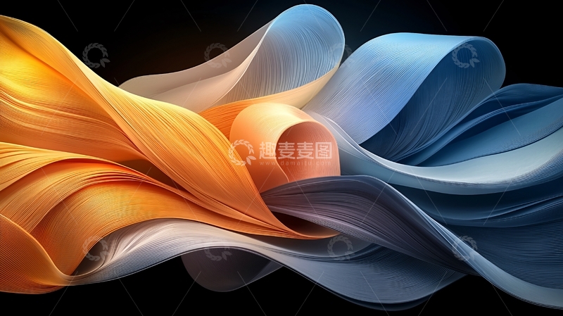 高清大图下载【趣麦麦图】抽象艺术曲线流动