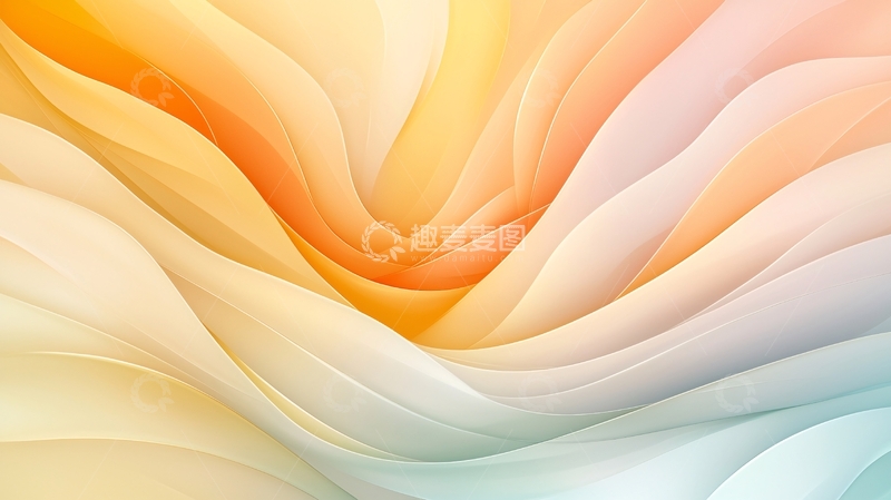 高清大图下载【趣麦麦图】抽象橙色渐变波浪