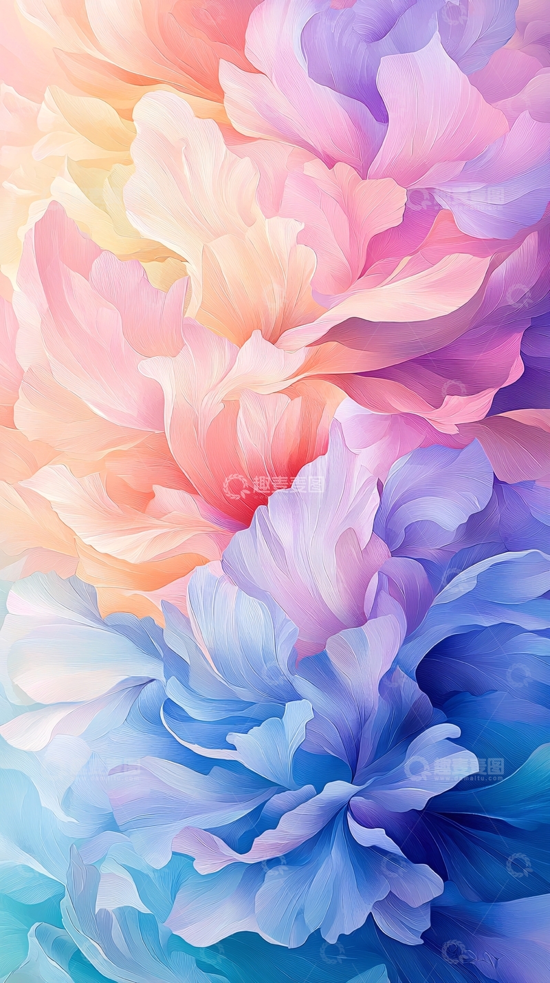 高清大图下载【趣麦麦图】柔和色彩的花瓣堆叠