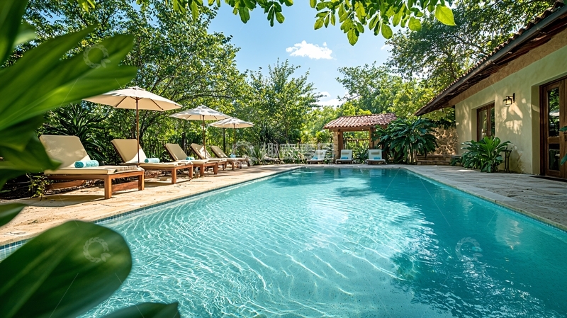 高清大图下载【趣麦麦图】热带度假泳池