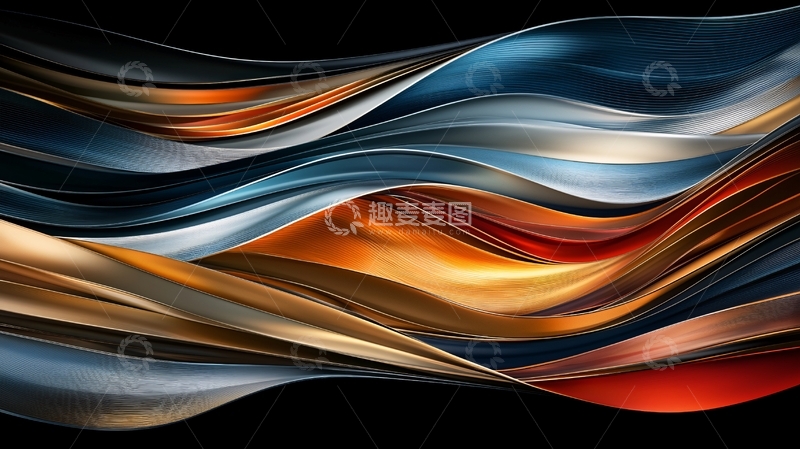 高清大图下载【趣麦麦图】抽象彩色流动线条