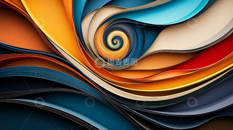 高清大图下载【趣麦麦图】抽象色彩漩涡