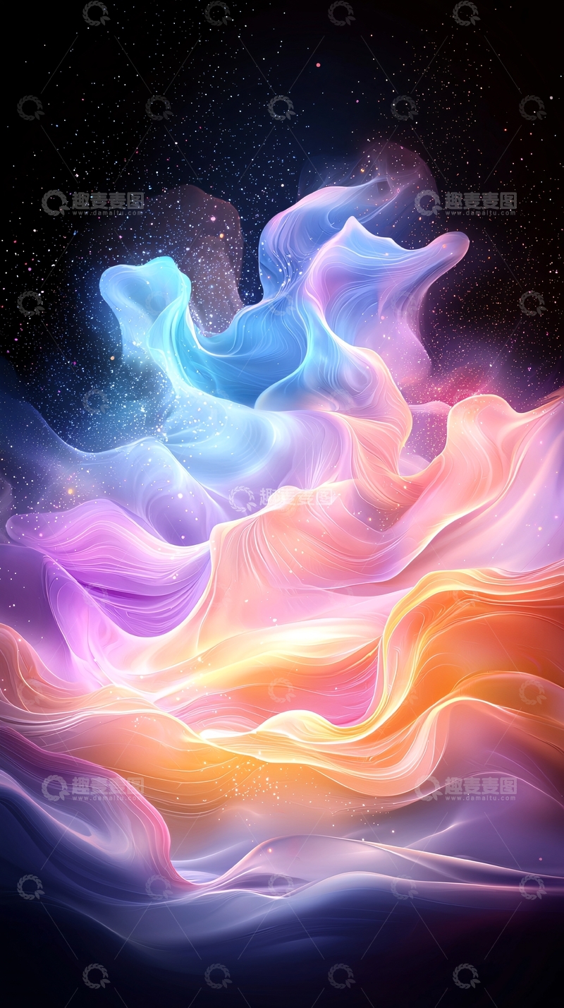 高清大图下载【趣麦麦图】绚丽多彩的抽象烟雾
