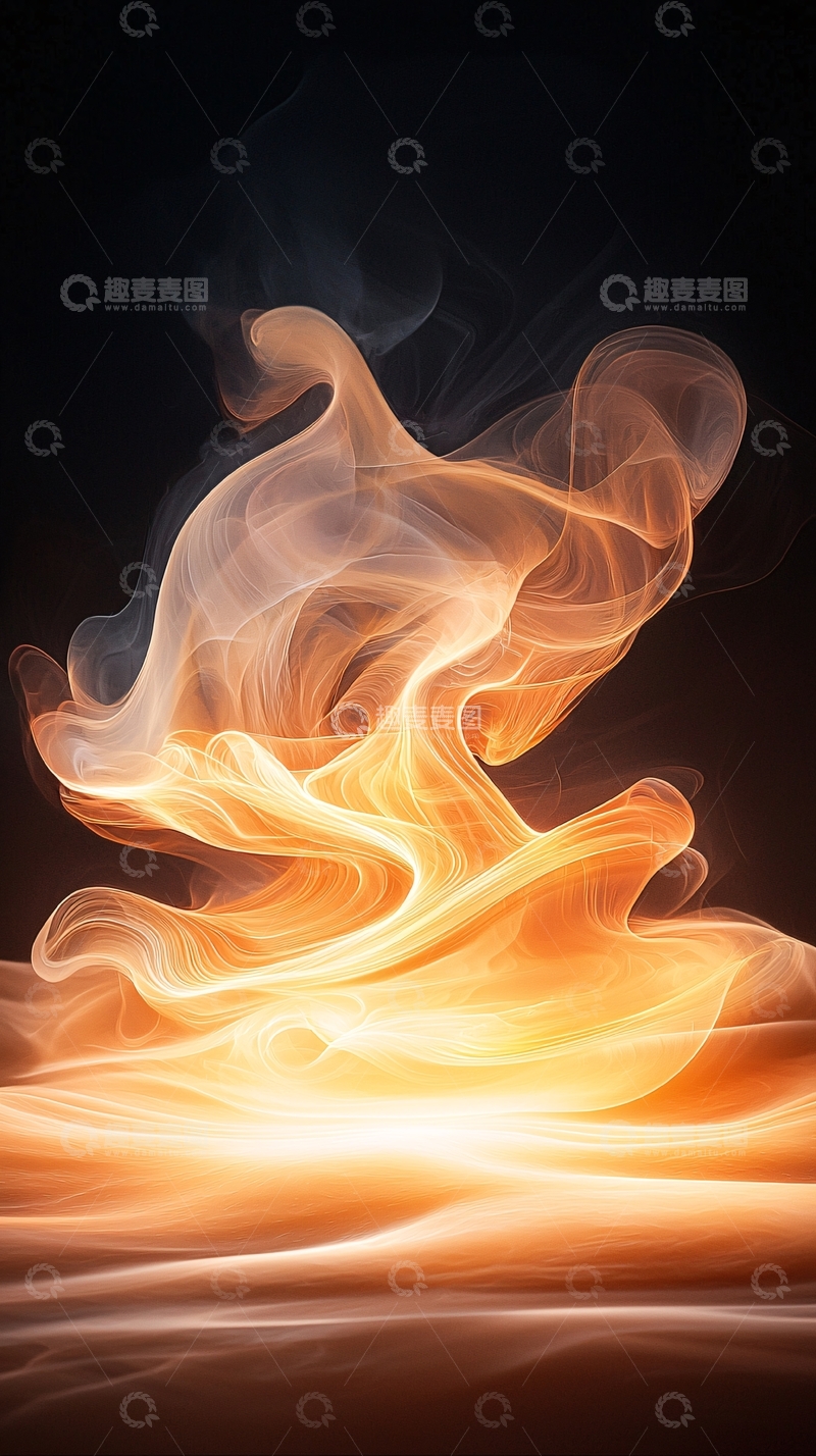 高清大图下载【趣麦麦图】金色烟雾抽象背景
