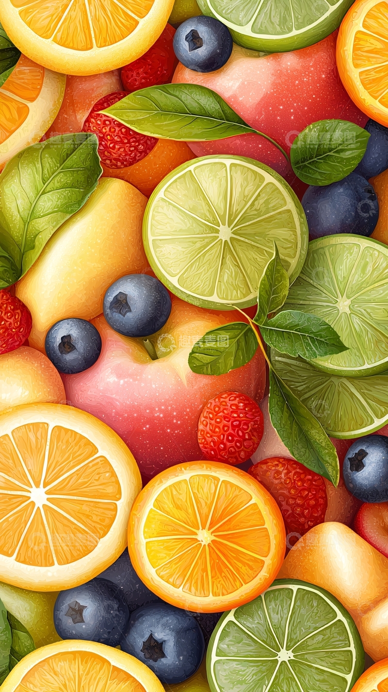 高清大图下载【趣麦麦图】色彩鲜艳的水果混合