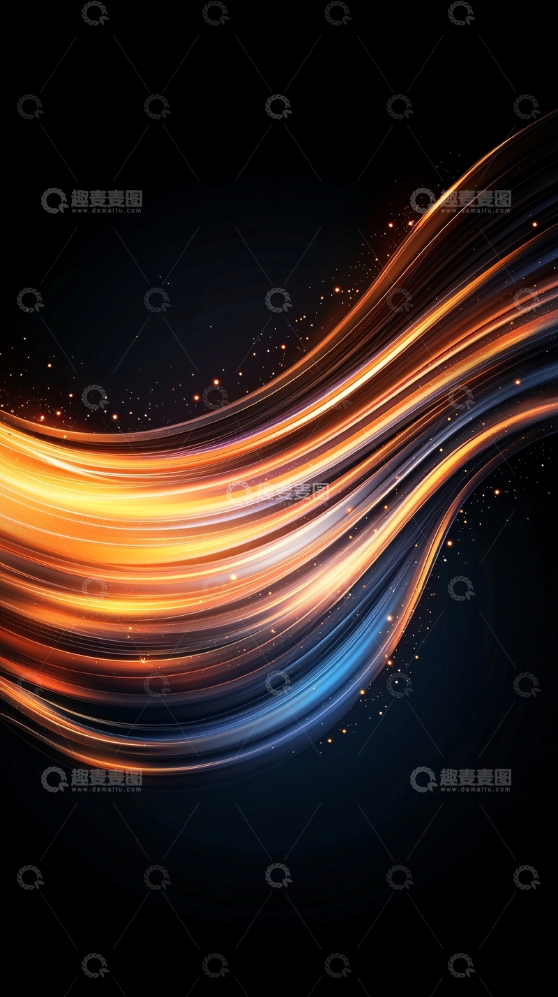 高清大图下载【趣麦麦图】金色光线流动背景