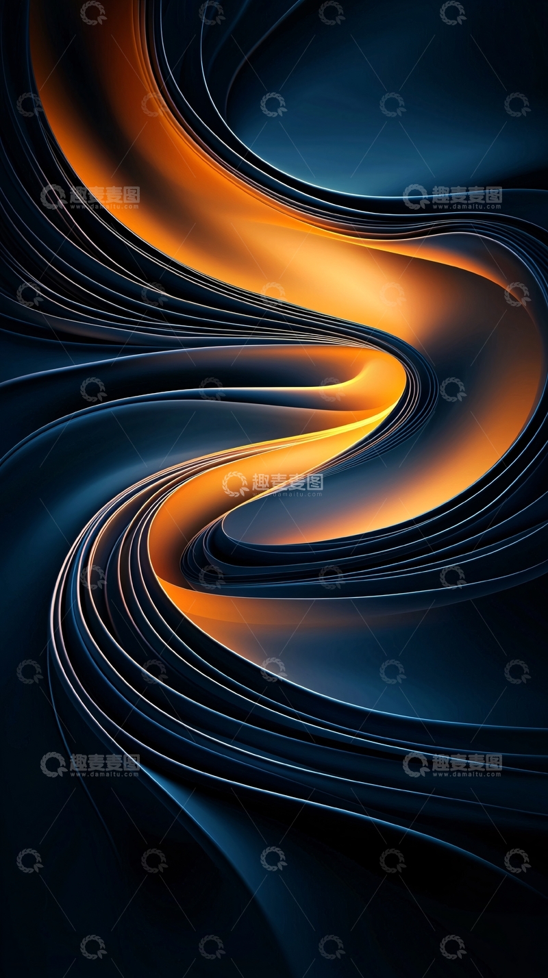 高清大图下载【趣麦麦图】抽象曲线光影交错