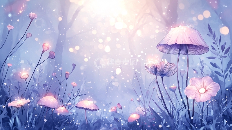 高清大图下载【趣麦麦图】梦幻紫色森林童话