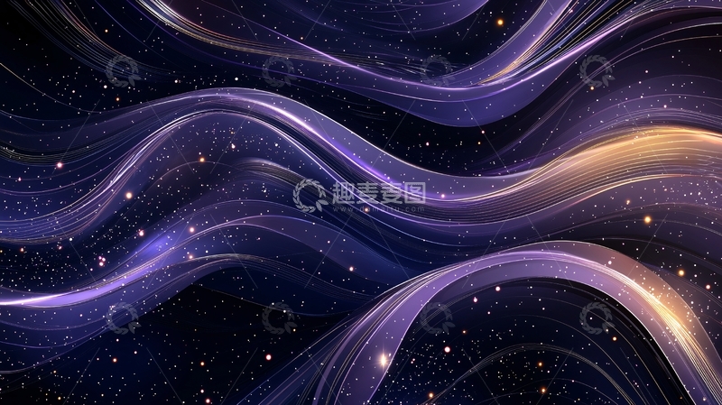 高清大图下载【趣麦麦图】紫色光线曲线流动