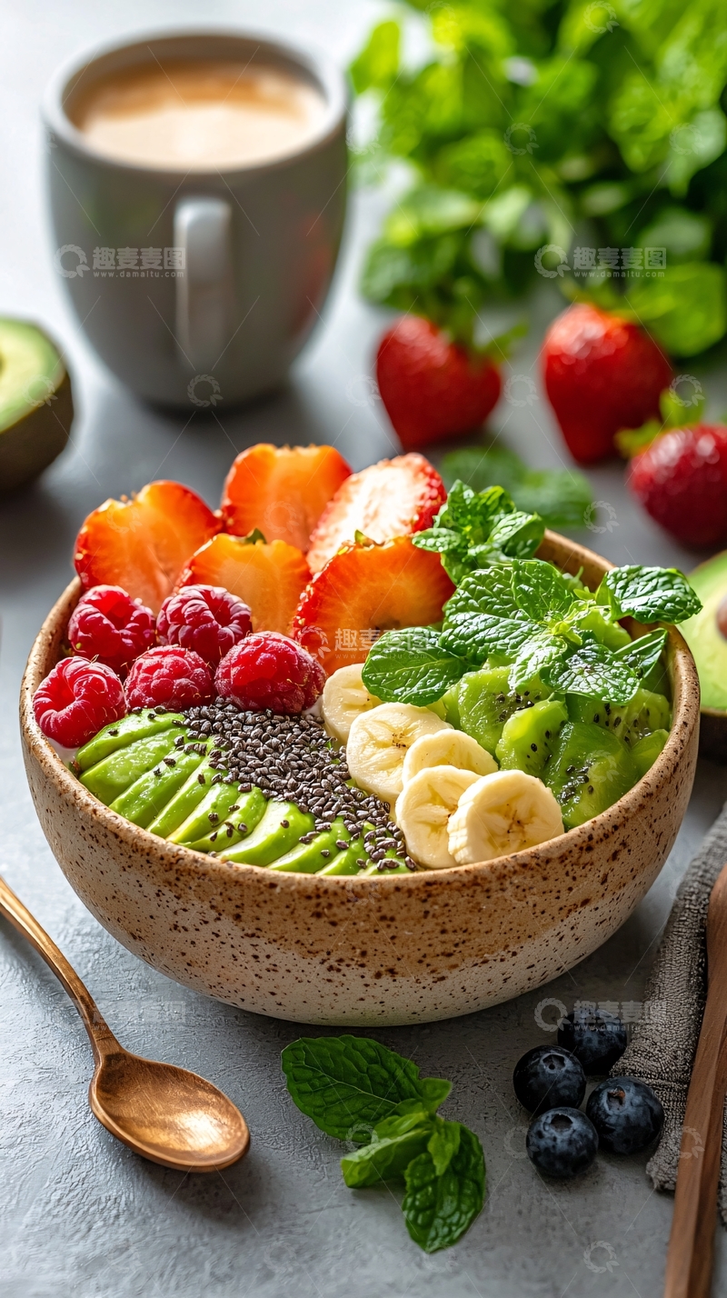 高清大图下载【趣麦麦图】营养水果碗清新特写